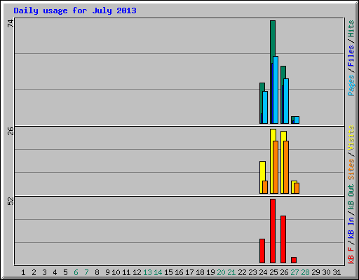 Daily usage for July 2013
