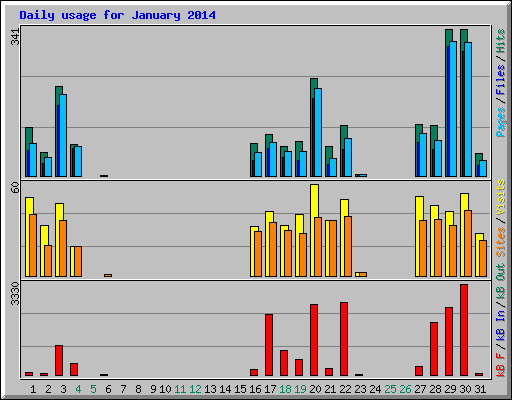 Daily usage for January 2014