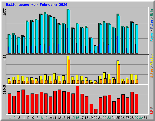Daily usage for February 2020