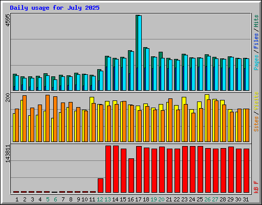 Daily usage for July 2025