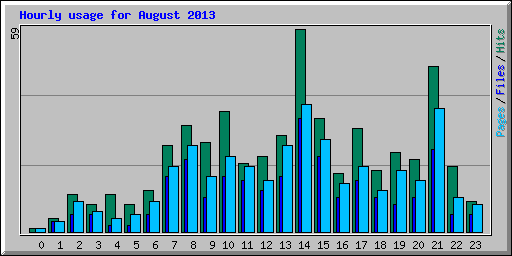 Hourly usage for August 2013