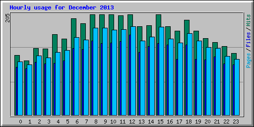 Hourly usage for December 2013