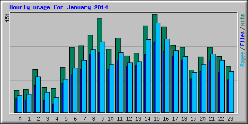 Hourly usage for January 2014
