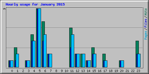 Hourly usage for January 2015