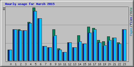 Hourly usage for March 2015