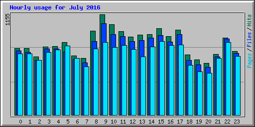 Hourly usage for July 2016