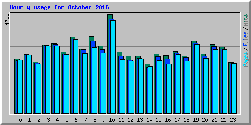 Hourly usage for October 2016
