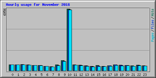 Hourly usage for November 2016