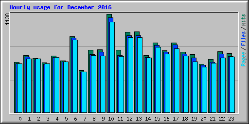 Hourly usage for December 2016
