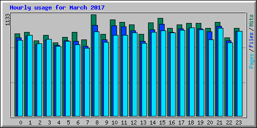 Hourly usage for March 2017