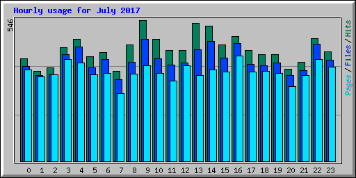 Hourly usage for July 2017
