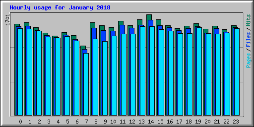 Hourly usage for January 2018