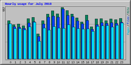 Hourly usage for July 2018