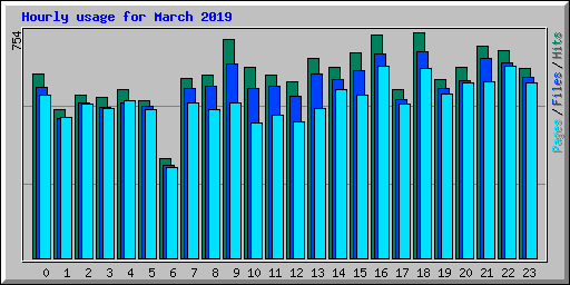 Hourly usage for March 2019