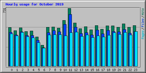 Hourly usage for October 2019