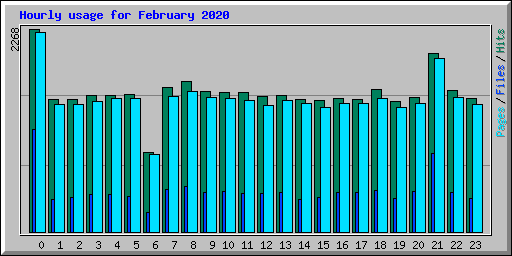 Hourly usage for February 2020