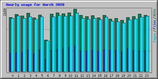 Hourly usage for March 2020