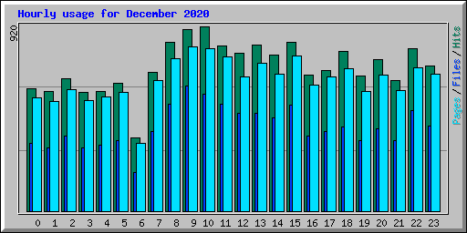Hourly usage for December 2020
