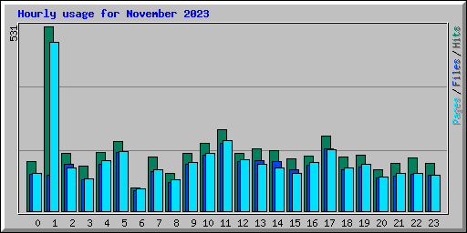 Hourly usage for November 2023