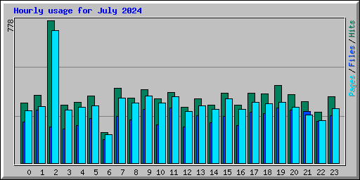 Hourly usage for July 2024